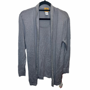 NWT Ruby Rd. Sparkle Cardigan Sweater In Gray Size Medium